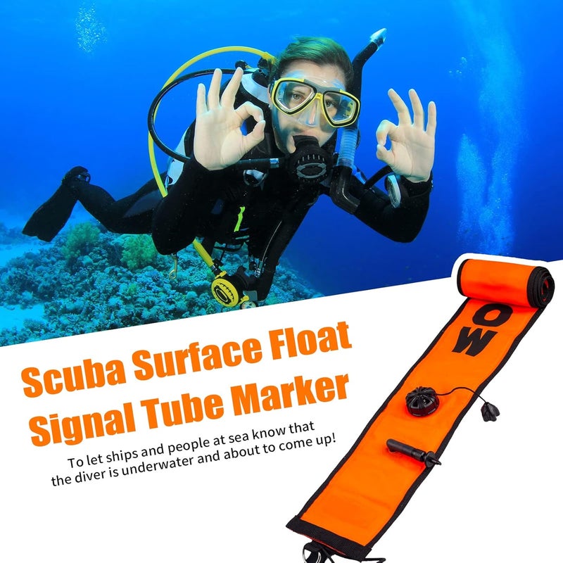 Pluzluce Diving SMB Surface Marker Buoy, High Visibility Inflatable Scuba Signal Tube with Reflective Strip, Safety Sausage Surface Signal Marker Buoy Float for Underwater Diving Snorkeling - Image 4